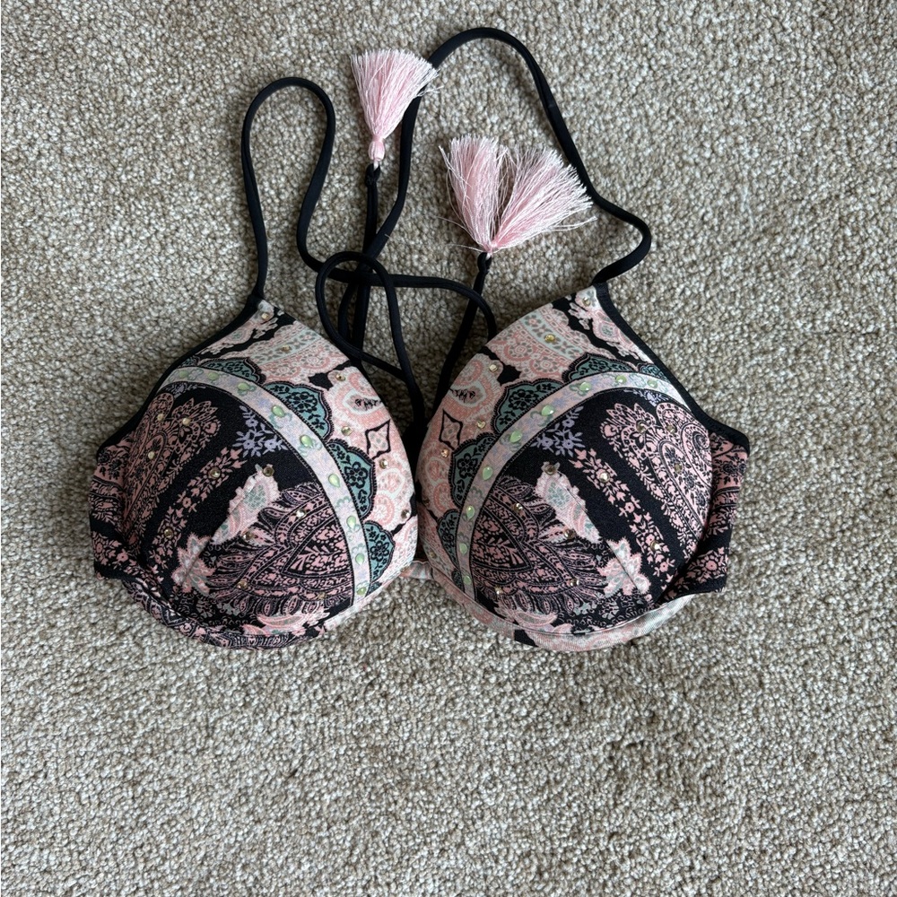 Victoria Secret Rhinestone Tassel Bikini Top